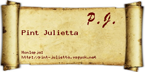 Pint Julietta névjegykártya